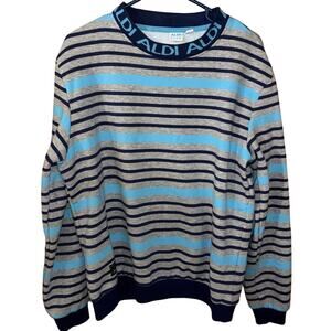 Aldi Gear striped blue crewneck sweatshirt (medium)